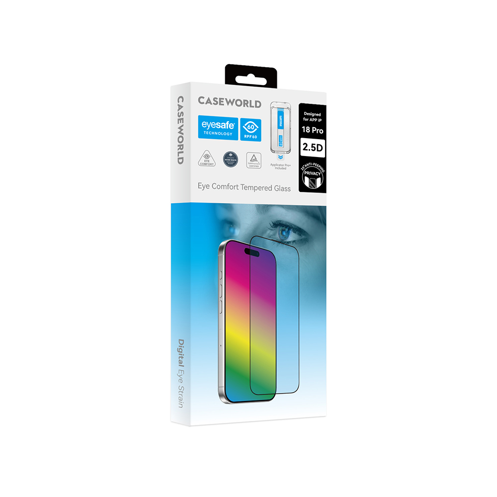 Apple iPhone 18 Pro Max CaseWorld Applicator Serisi 2.5D Eyesafe Mavi Işık Teknolojili 0.33mm Privacy Temperli Cam Ekran Koruyucu + Uygulama Aparatı - 4