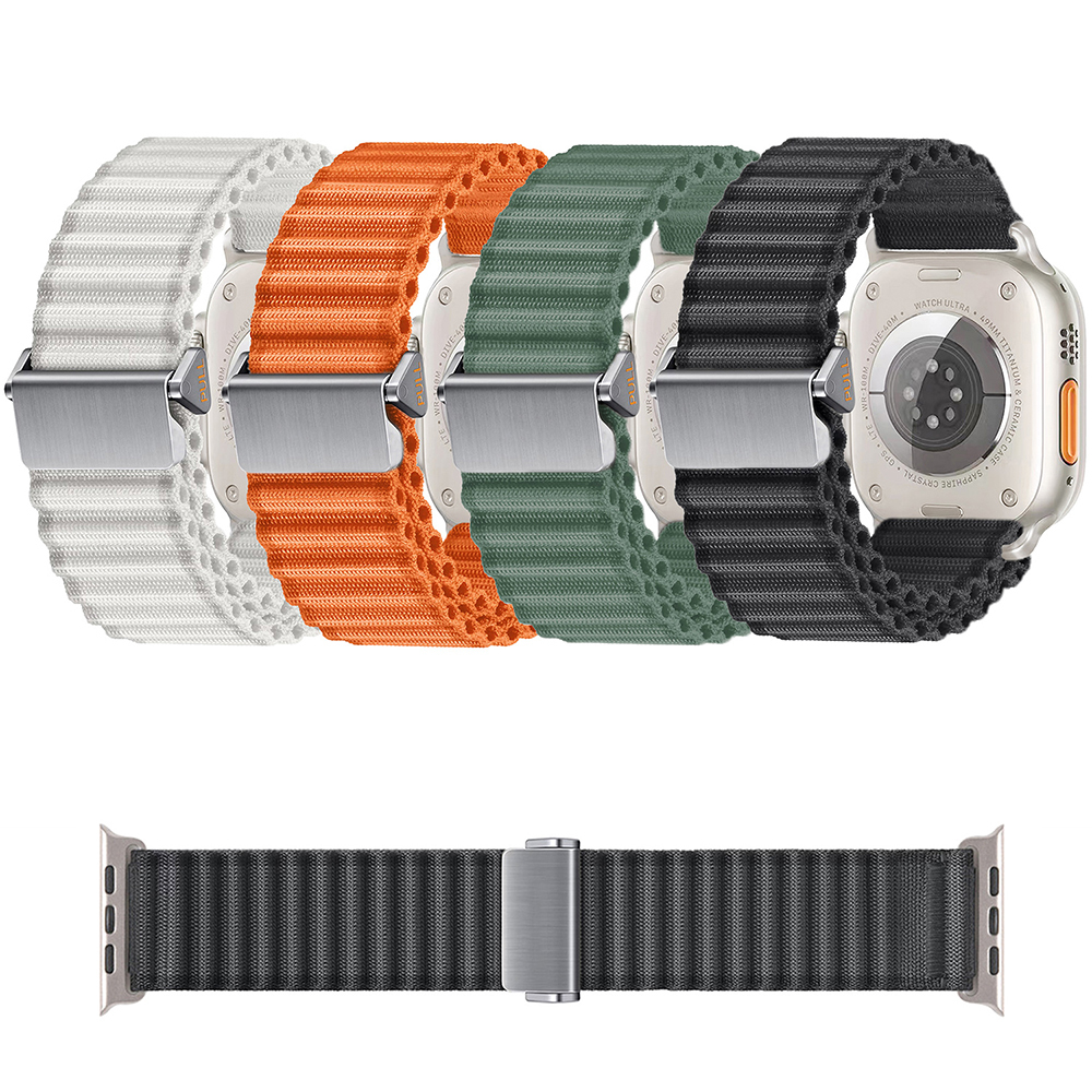 Apple Watch Ultra 49mm Uyumlu Zore KRD-123 Naylon Kumaş Hasır Örgülü Kordon - 4