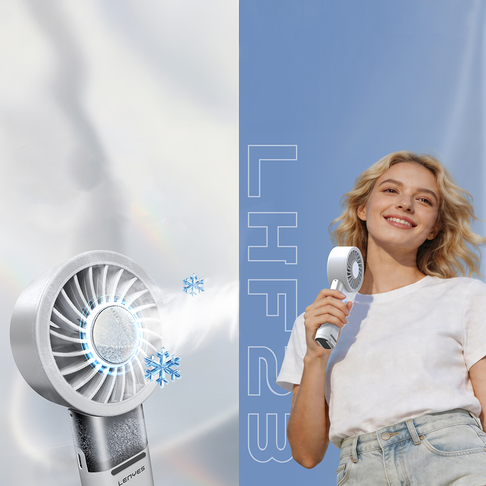 Lenyes LHF23 Dijital LED Göstergeli Buz Kompresli Portatif Katlanabilir Soğutucu El Fanı - 4