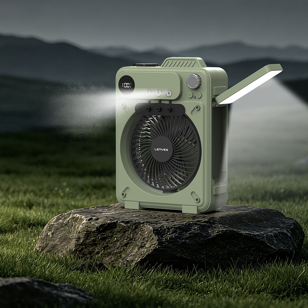 Lenyes LHF25 Dijital Led Göstergeli Su Hazneli Gece Lambalı Outdoor Soğutucu Fan - 2