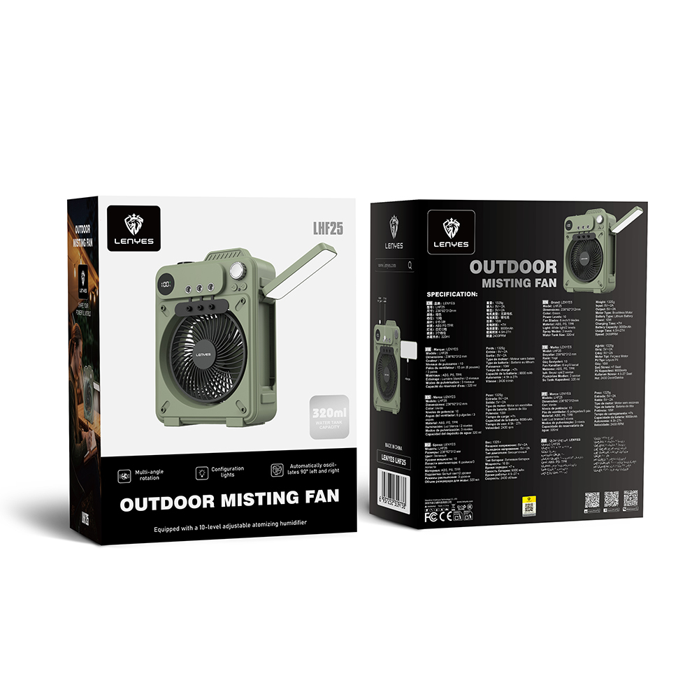 Lenyes LHF25 Dijital Led Göstergeli Su Hazneli Gece Lambalı Outdoor Soğutucu Fan - 5