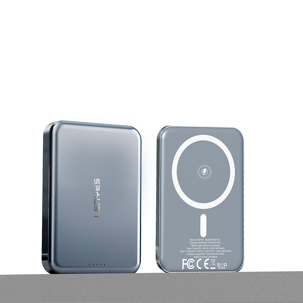 Lenyes PW0011D Ultra İnce LED Göstergeli Wireless Powerbank 15W 5000mAh - 3