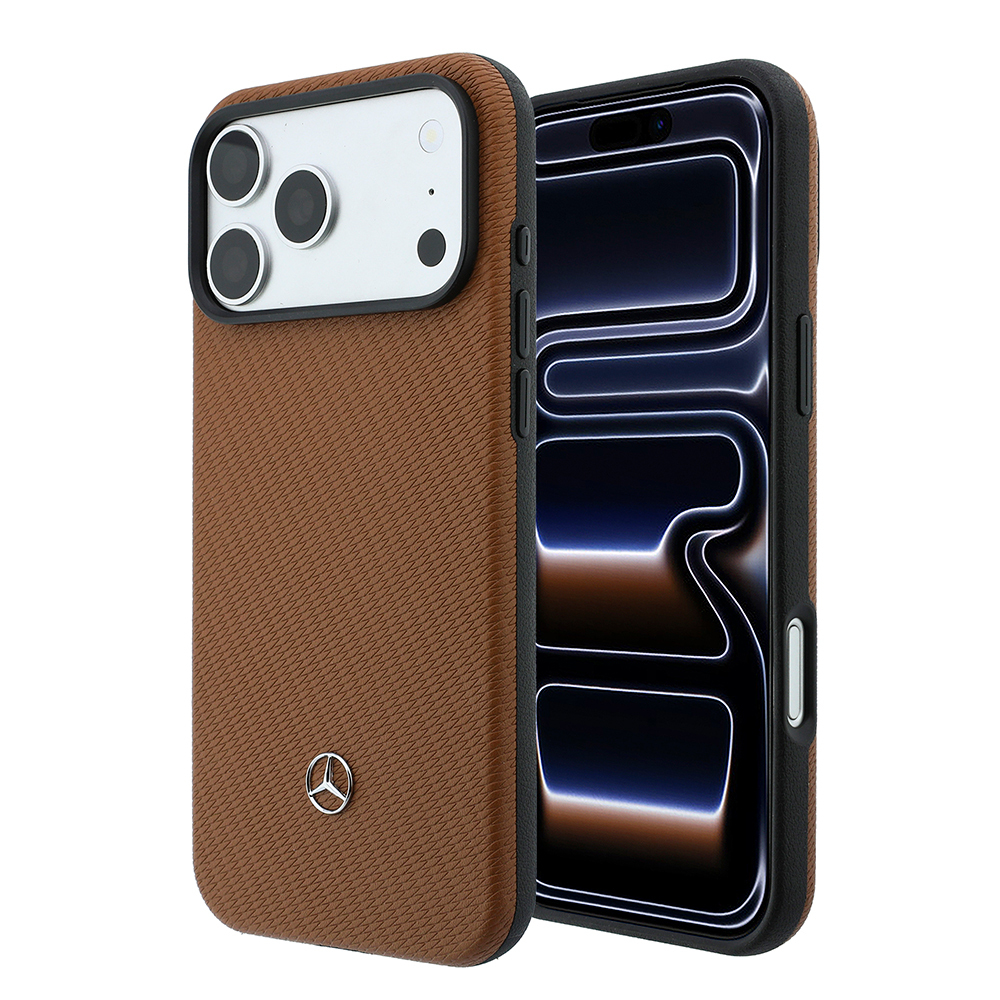 Apple iPhone 18 Pro Max Kılıf Mercedes Benz Orjinal Lisanslı M-safe Şarj Özellikli PU Deri 3D Metal Logolu Kartlıklı Kapak - 1