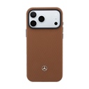 Apple iPhone 18 Pro Max Kılıf Mercedes Benz Orjinal Lisanslı M-safe Şarj Özellikli PU Deri 3D Metal Logolu Kartlıklı Kapak - 3