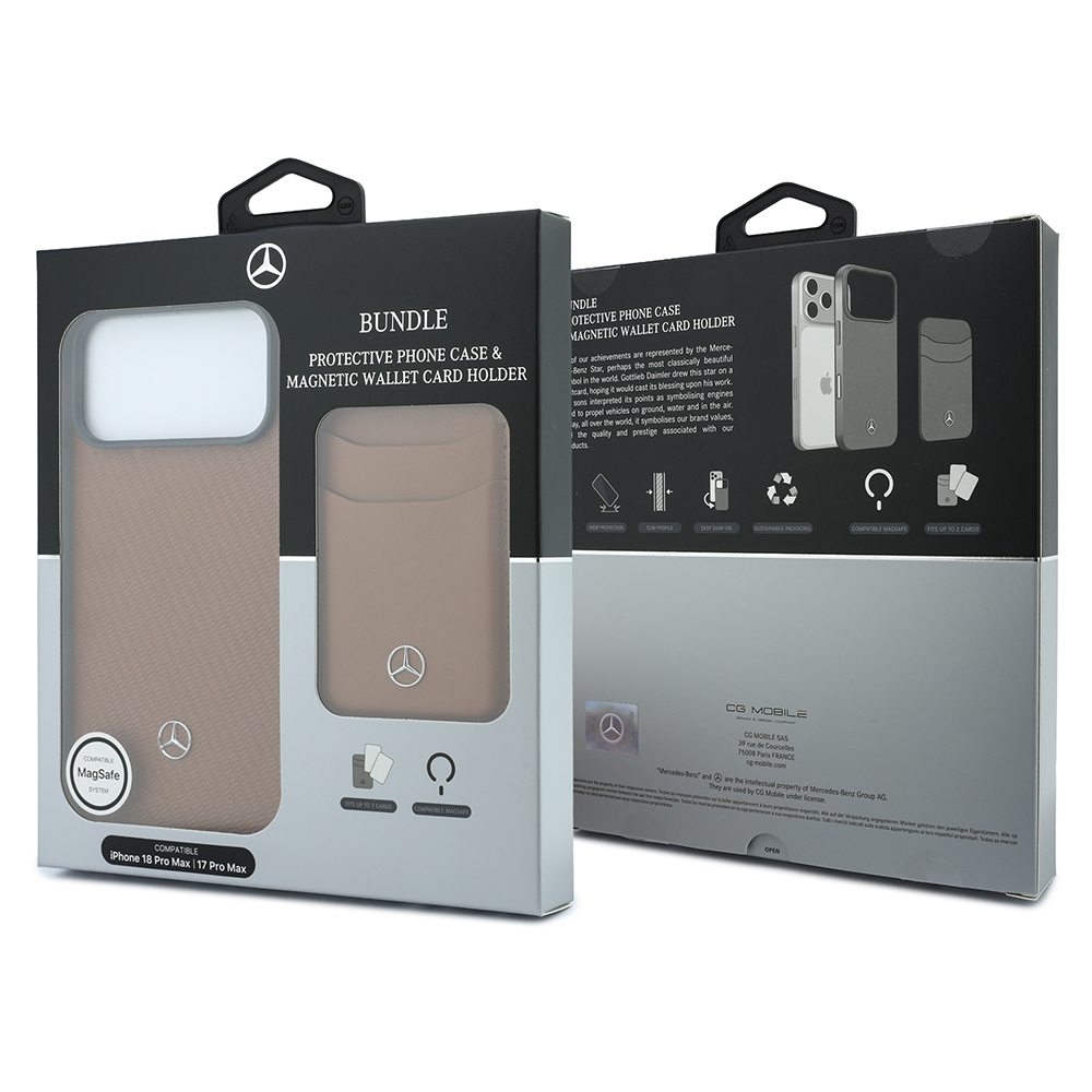 Apple iPhone 18 Pro Max Kılıf Mercedes Benz Orjinal Lisanslı M-safe Şarj Özellikli PU Deri 3D Metal Logolu Kartlıklı Kapak - 13