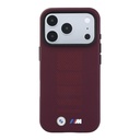 Apple iPhone 18 Pro Kılıf BMW Orjinal Lisanslı M-safe Şarj Özellikli PU Delikli Metal M Logolu Kapak - 2