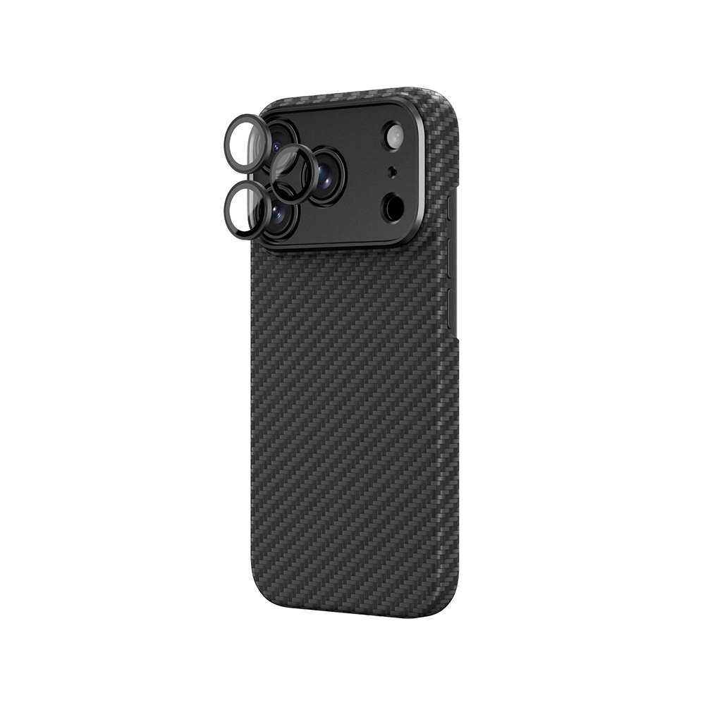 Apple iPhone 18 Pro Kılıf M-Safe Şarj Özellikli 1500D Aramid Fiber AmazingThing Titan Max SLens Serisi Kapak - 1
