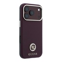 Apple iPhone 18 Pro Kılıf Guess Orjinal Lisanslı M-safe Şarj Özellikli PU Taşlı Metal 4G ve Yazı Logolu Kapak - 3