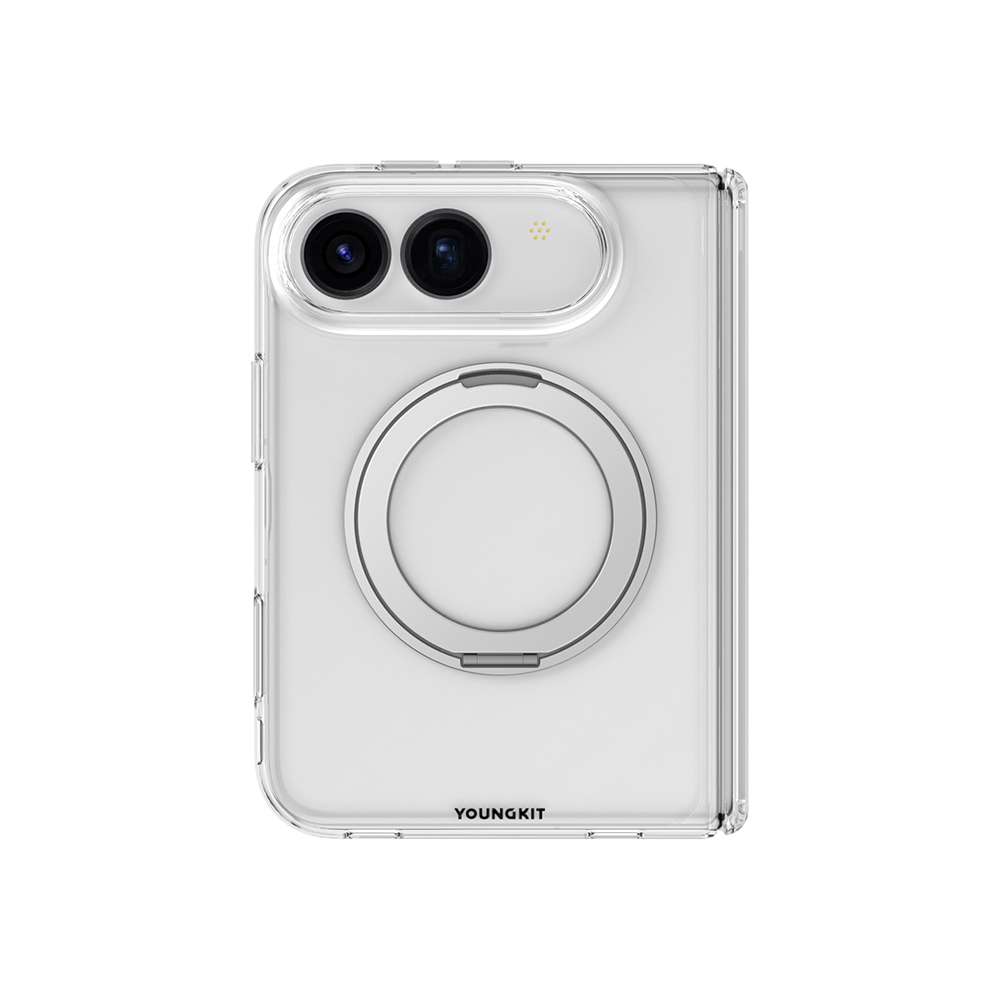 Apple iPhone Duo Kılıf M-safe Şarj Özellikli Youngkit Clear Serisi Standlı Kapak - 1