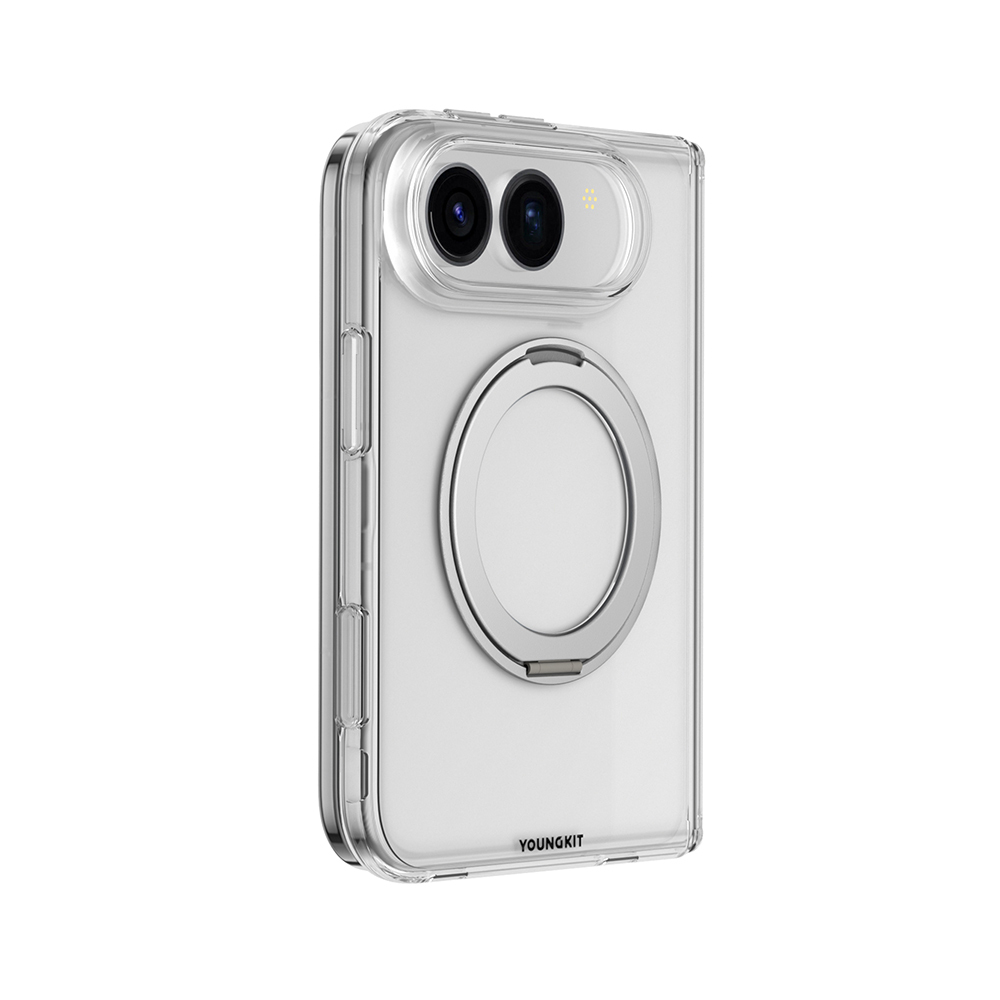 Apple iPhone Duo Kılıf M-safe Şarj Özellikli Youngkit Clear Serisi Standlı Kapak - 2