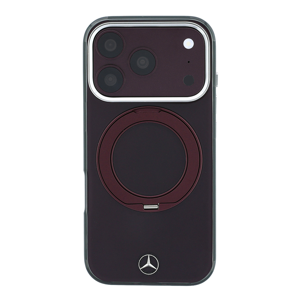 Apple iPhone 18 Pro Kılıf Mercedes Benz Orjinal Lisanslı M-safe Şarj Özellikli 360 Derece Dönebilen Standlı Metal Logolu Sert PC Kapak - 2