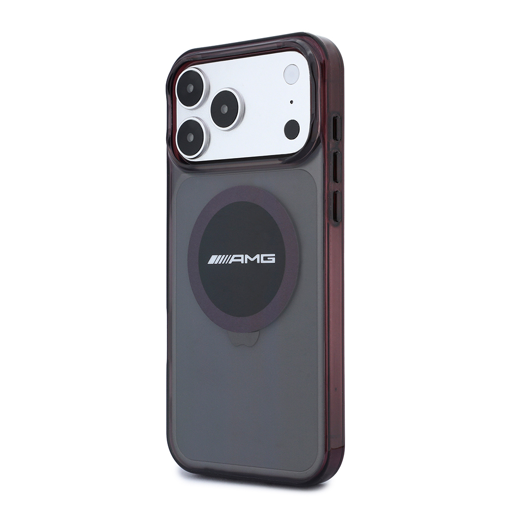 Apple iPhone 18 Pro Kılıf AMG Orjinal Lisanslı M-safe Şarj Özellikli Transparan IML Baskı Logolu Bicolor Block Kapak - 1
