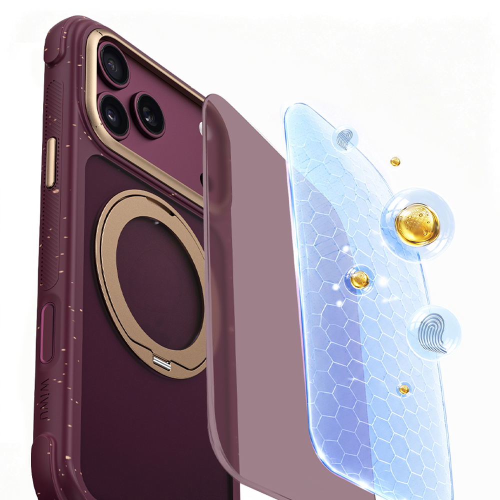 Apple iPhone 17 Pro Uyumlu Kılıf M-safe Şarj Özellikli Wiwu AA-203 AeroArmor Ultra Serisi Airbag Tasarımlı Standlı Kapak - 2