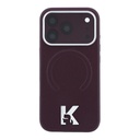 Apple iPhone 18 Pro Kılıf Karl Lagerfeld Orjinal Lisanslı M-safe Şarj Özellikli KHEAD Metal Logolu PU Grained Deri Kapak - 2