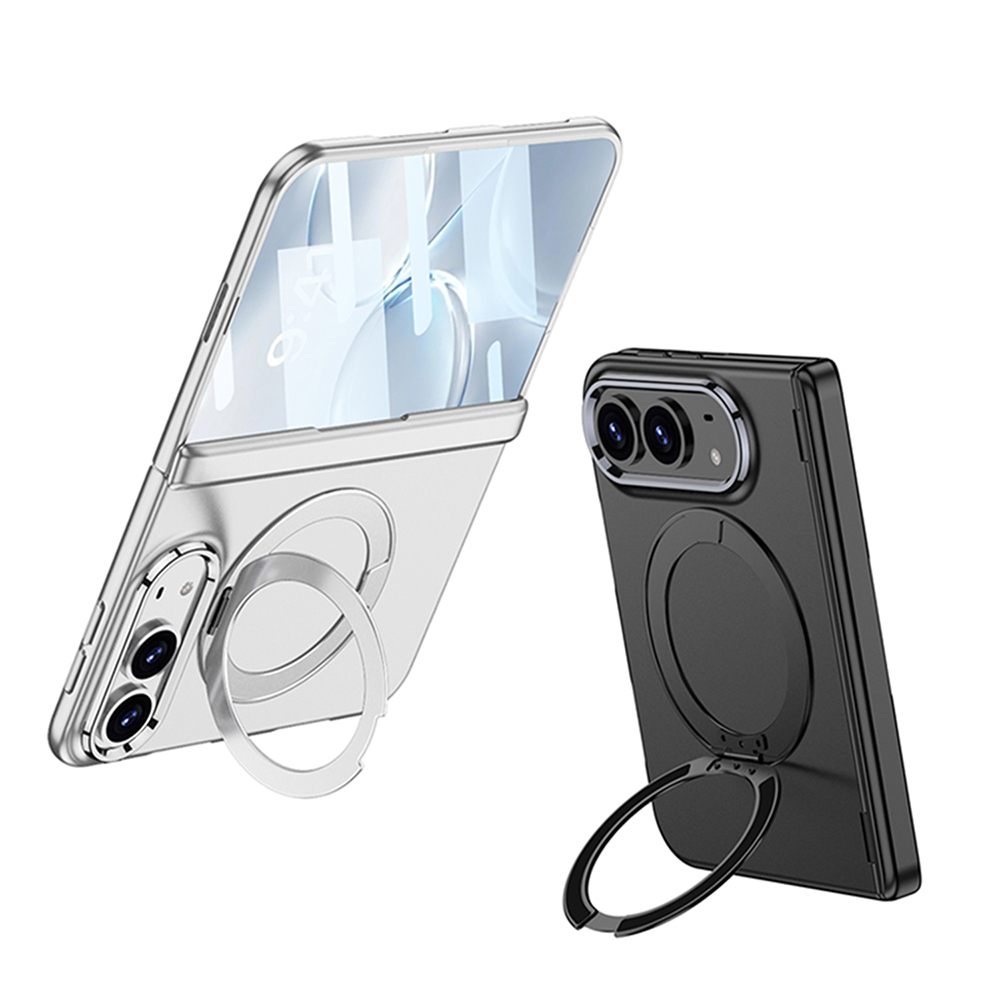 Apple iPhone Duo Kılıf M-safe Şarj Özellikli Zore Kıpta KPT-07 Ring Standlı Sert PC Kapak - 1