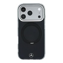 Apple iPhone 18 Pro Max Kılıf Mercedes Benz Orjinal Lisanslı M-safe Şarj Özellikli 360 Derece Dönebilen Standlı Metal Logolu Sert PC Kapak - 2