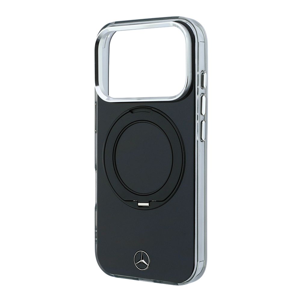 Apple iPhone 18 Pro Max Kılıf Mercedes Benz Orjinal Lisanslı M-safe Şarj Özellikli 360 Derece Dönebilen Standlı Metal Logolu Sert PC Kapak - 6