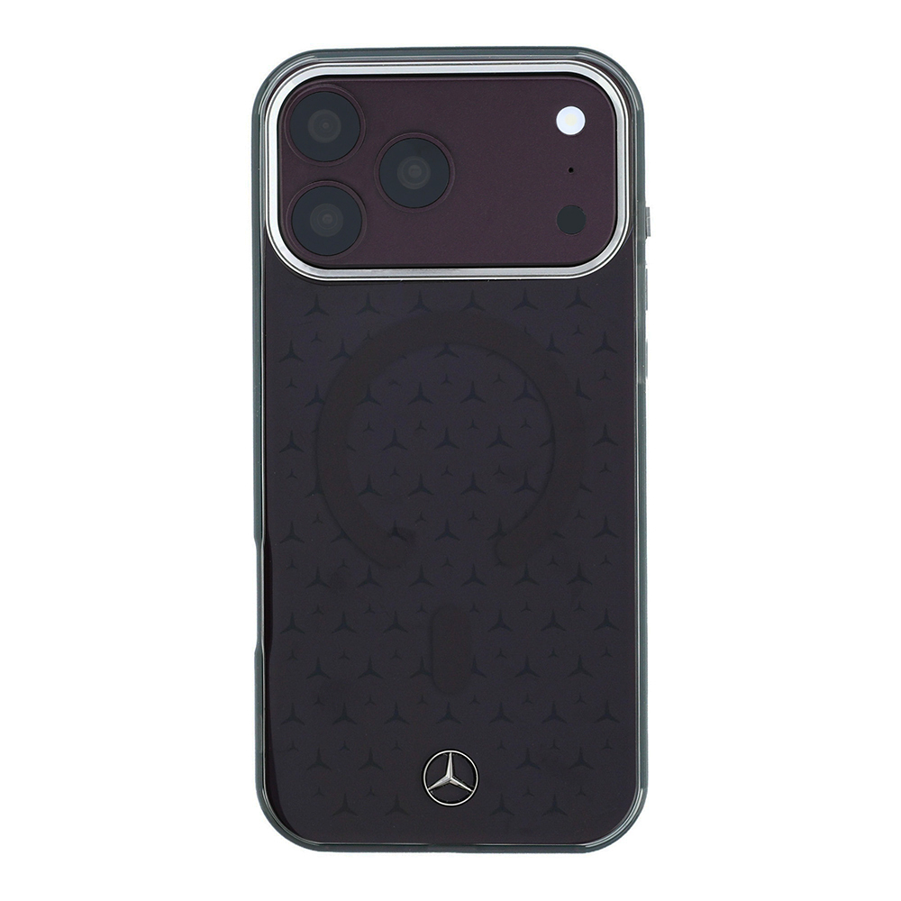 Apple iPhone 18 Pro Kılıf Mercedes Benz Orjinal Lisanslı M-safe Şarj Özellikli Çift Katmanlı Yıldız Desenli Sert PC Kapak - 1