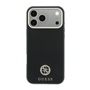 Apple iPhone 18 Pro Max Kılıf Guess Orjinal Lisanslı M-safe Şarj Özellikli PU Taşlı Metal 4G ve Yazı Logolu Kapak - 2