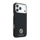 Apple iPhone 18 Pro Max Kılıf Guess Orjinal Lisanslı M-safe Şarj Özellikli PU Taşlı Metal 4G ve Yazı Logolu Kapak - 3