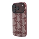 Apple iPhone 18 Pro Max Kılıf Lacoste Orjinal Lisanslı M-safe Şarj Özellikli Metal Logolu Deri Karışık Monogram Desenli Kapak - 1