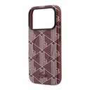 Apple iPhone 18 Pro Max Kılıf Lacoste Orjinal Lisanslı M-safe Şarj Özellikli Metal Logolu Deri Karışık Monogram Desenli Kapak - 5