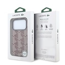 Apple iPhone 18 Pro Max Kılıf Lacoste Orjinal Lisanslı M-safe Şarj Özellikli Metal Logolu Deri Karışık Monogram Desenli Kapak - 7