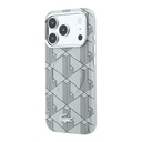 Apple iPhone 18 Pro Max Kılıf Lacoste Orjinal Lisanslı M-safe Şarj Özellikli Metal Logolu Deri Karışık Monogram Desenli Kapak - 1