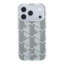 Apple iPhone 18 Pro Max Kılıf Lacoste Orjinal Lisanslı M-safe Şarj Özellikli Metal Logolu Deri Karışık Monogram Desenli Kapak - 2