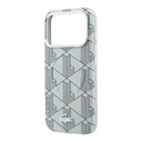 Apple iPhone 18 Pro Max Kılıf Lacoste Orjinal Lisanslı M-safe Şarj Özellikli Metal Logolu Deri Karışık Monogram Desenli Kapak - 5