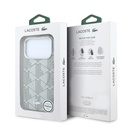 Apple iPhone 18 Pro Max Kılıf Lacoste Orjinal Lisanslı M-safe Şarj Özellikli Metal Logolu Deri Karışık Monogram Desenli Kapak - 7