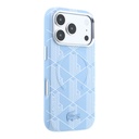 Apple iPhone 18 Pro Max Kılıf Lacoste Orjinal Lisanslı M-safe Şarj Özellikli Metal Logolu Deri Karışık Monogram Desenli Kapak - 3