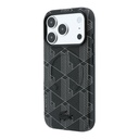 Apple iPhone 18 Pro Max Kılıf Lacoste Orjinal Lisanslı M-safe Şarj Özellikli Metal Logolu Deri Karışık Monogram Desenli Kapak - 1