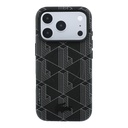 Apple iPhone 18 Pro Max Kılıf Lacoste Orjinal Lisanslı M-safe Şarj Özellikli Metal Logolu Deri Karışık Monogram Desenli Kapak - 2