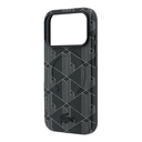 Apple iPhone 18 Pro Max Kılıf Lacoste Orjinal Lisanslı M-safe Şarj Özellikli Metal Logolu Deri Karışık Monogram Desenli Kapak - 5
