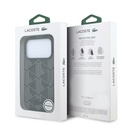 Apple iPhone 18 Pro Max Kılıf Lacoste Orjinal Lisanslı M-safe Şarj Özellikli Metal Logolu Deri Karışık Monogram Desenli Kapak - 7