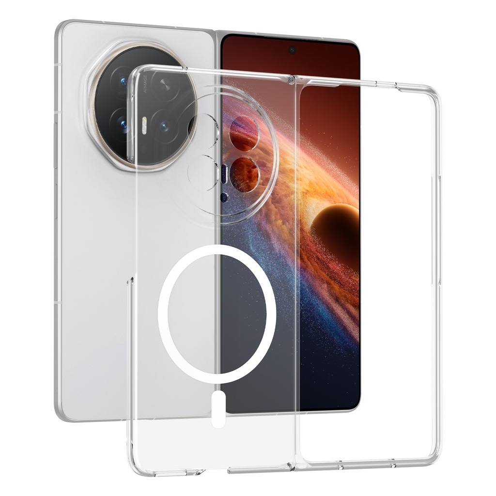Honor Magic V6 Kamera Korumalı M-Safe Şarj Özellikli Şeffaf Zore London Sert PC Kapak - 1