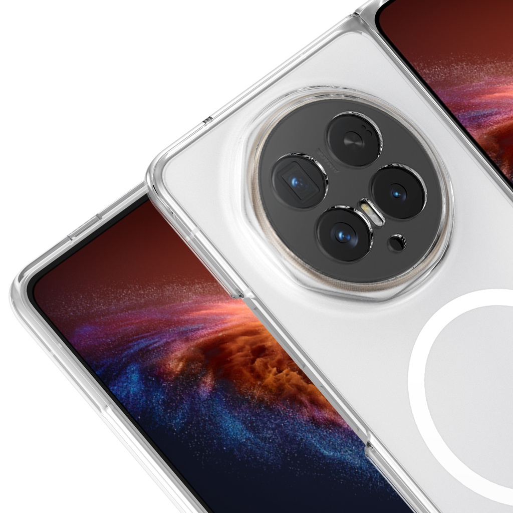 Honor Magic V6 Kamera Korumalı M-Safe Şarj Özellikli Şeffaf Zore London Sert PC Kapak - 2