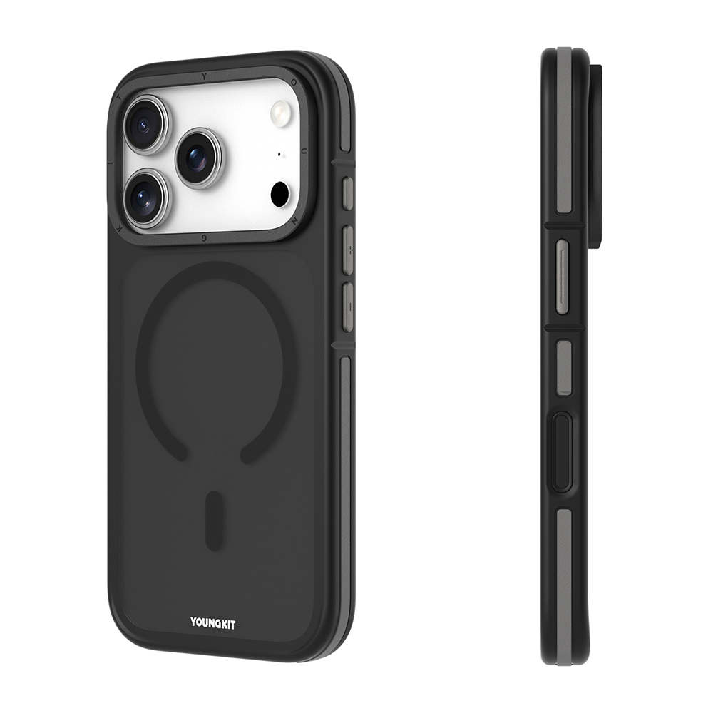 Apple iPhone 17 Pro Uyumlu Kılıf M-safe Şarj Özellikli Youngkit Rock Sand Serisi Kapak - 6