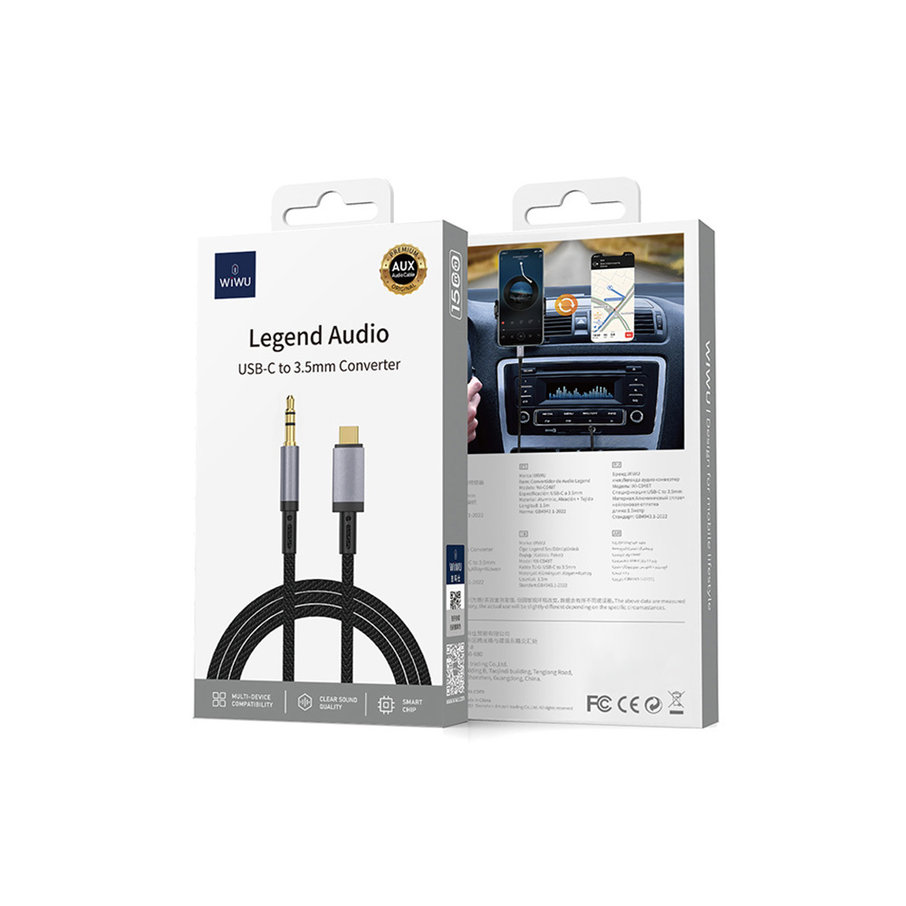 Wiwu Wi-C048 Legend Audio Serisi Type-C to 3.5mm Aux Ses Kablosu 1.5M - 9