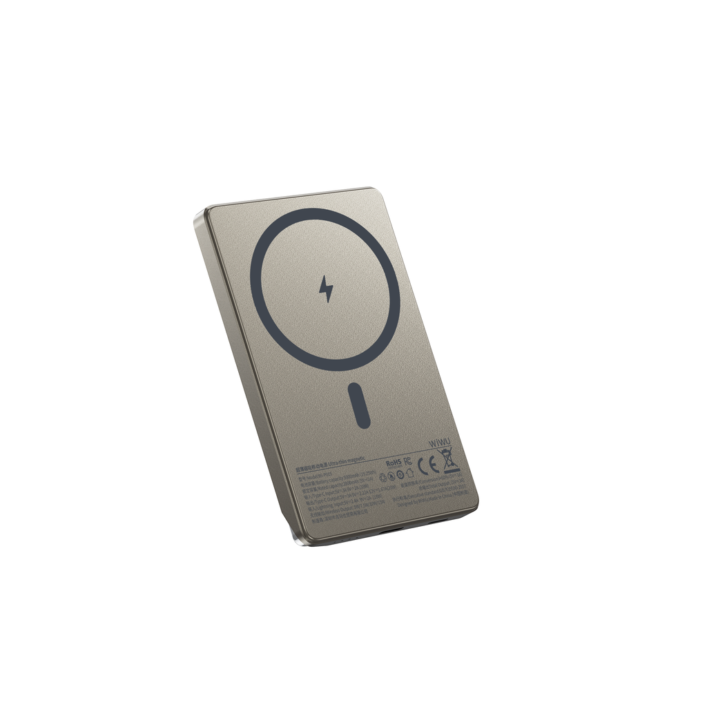 Wiwu Wi-P019 Ultra İnce Explore Serisi Led Göstergeli Wireless M-safe Powerbank 15W 5000mAh - 5