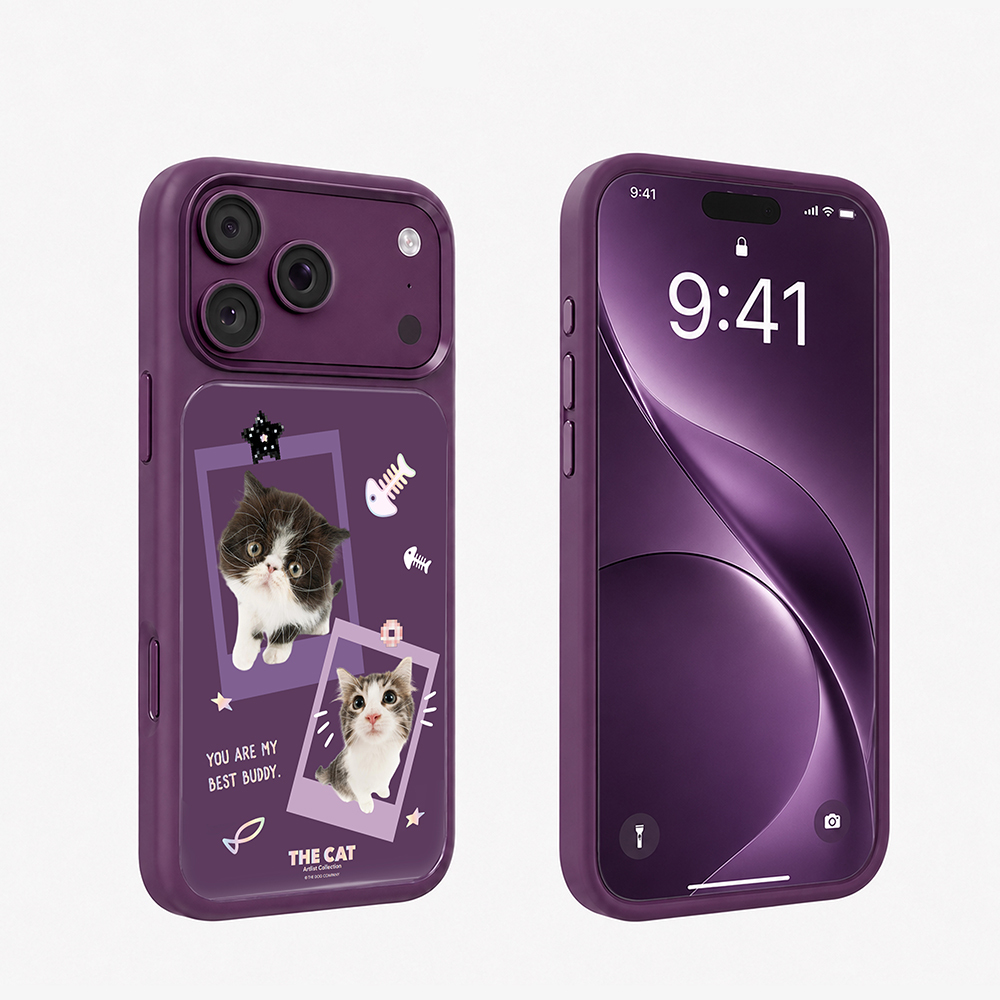 Apple iPhone 18 Pro Max Kılıf M-safe Şarj Özellikli 3D Baskılı Tasarım Mutural The Cat Serisi Kapak - 3