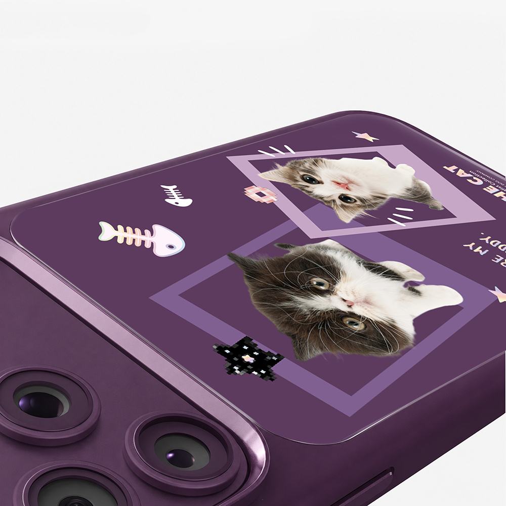 Apple iPhone 18 Pro Max Kılıf M-safe Şarj Özellikli 3D Baskılı Tasarım Mutural The Cat Serisi Kapak - 6