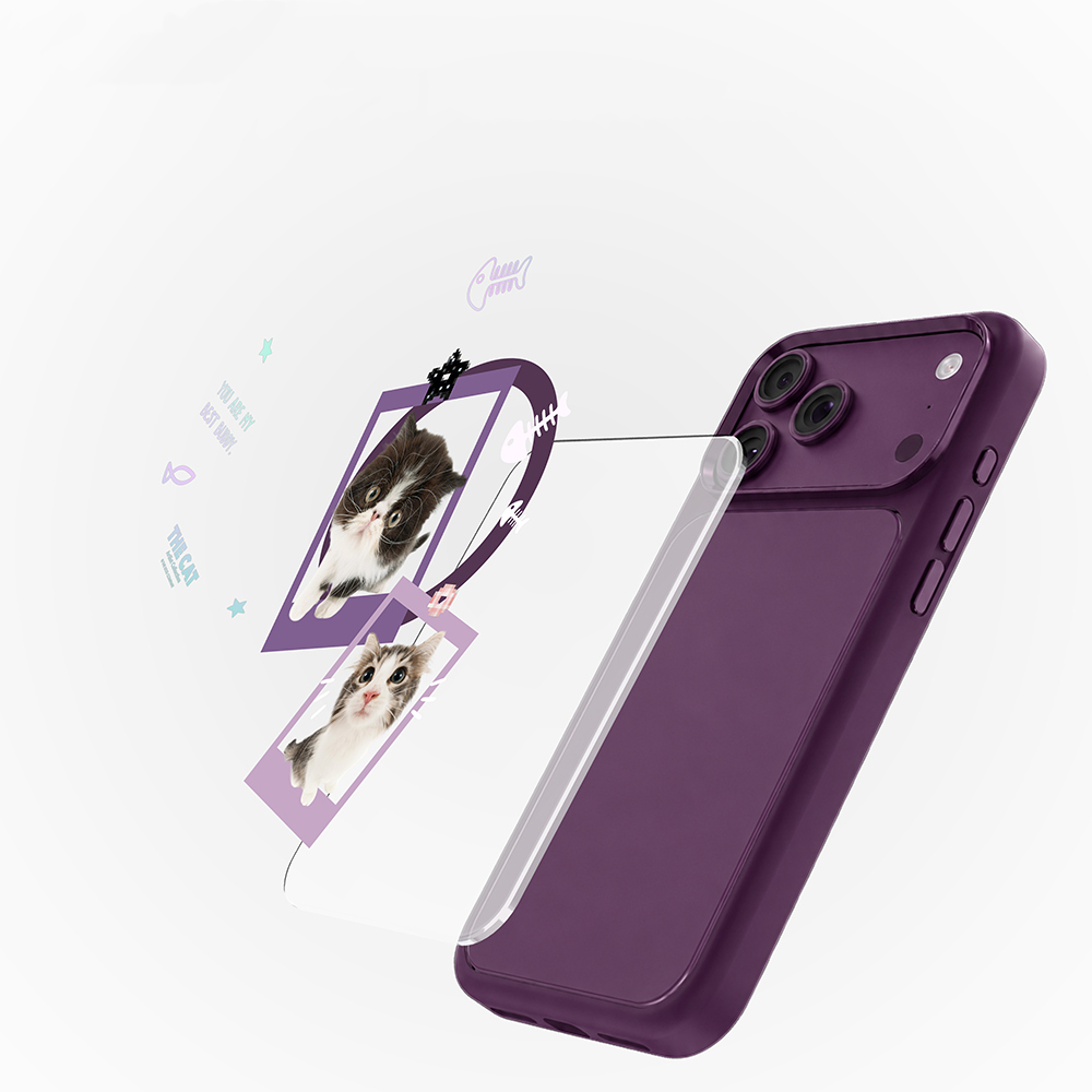 Apple iPhone 18 Pro Max Kılıf M-safe Şarj Özellikli 3D Baskılı Tasarım Mutural The Cat Serisi Kapak - 7
