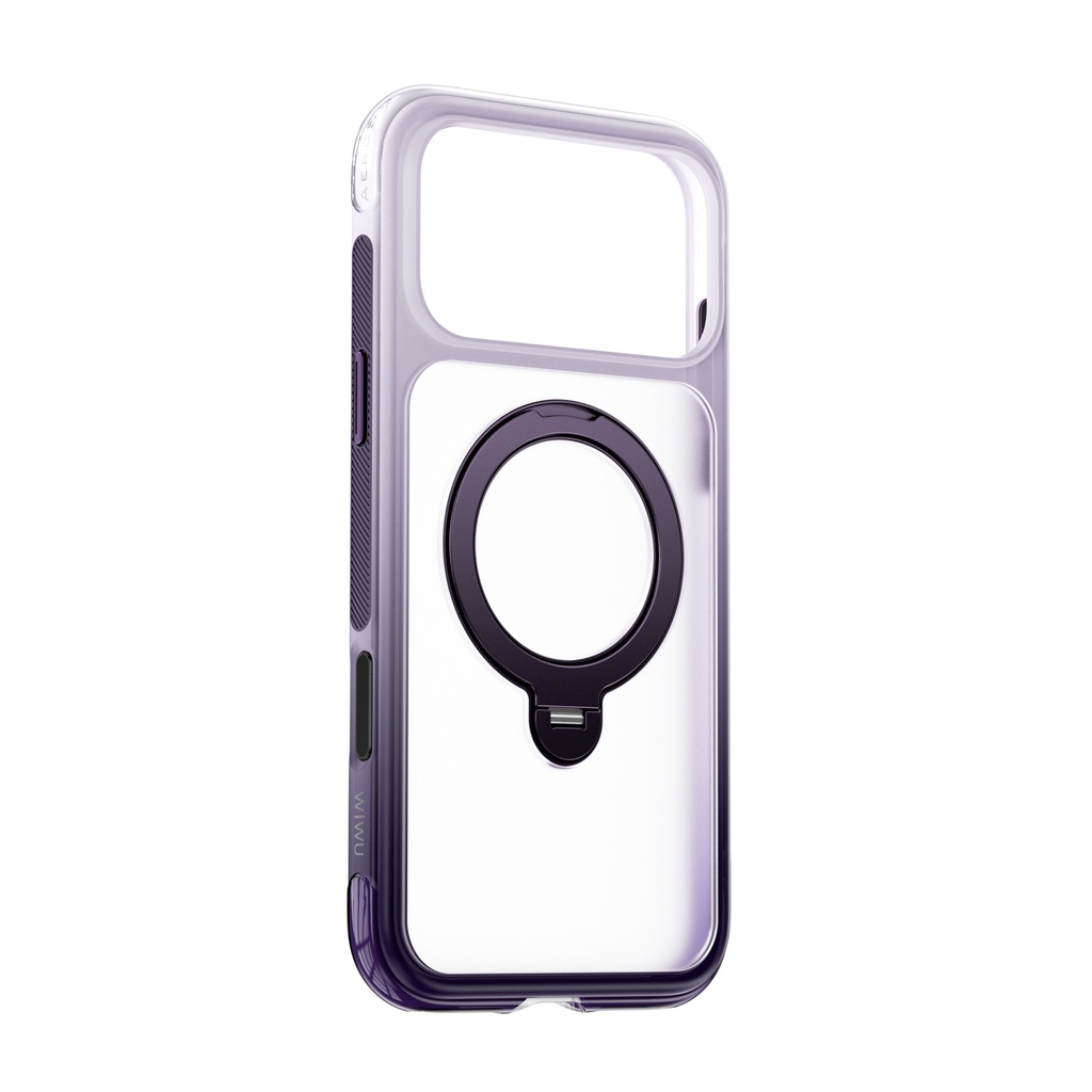 Apple iPhone 18 Pro Kılıf Wiwu AS-204 AeroShield Aurora Ultra Serisi M-safe Şarj Özellikli Airbag Tasarımlı Standlı Kapak - 1