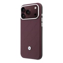 Apple iPhone 18 Pro Kılıf BMW Orjinal Lisanslı M-safe Şarj Özellikli Metal Logolu Kabartmalı Kapitone Deri Kartlıklı Kapak - 1
