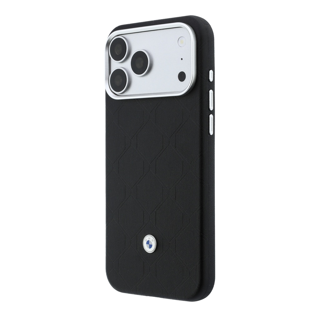 Apple iPhone 18 Pro Kılıf BMW Orjinal Lisanslı M-safe Şarj Özellikli Metal Logolu Kabartmalı Kapitone Deri Kartlıklı Kapak - 1