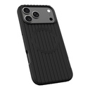 Apple iPhone 17 Pro Uyumlu Kılıf M-Safe Şarj Özellikli Çizgi Desenli Kumaş Dokulu Zore Paris Lorin Kapak - 2