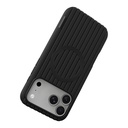 Apple iPhone 17 Pro Uyumlu Kılıf M-Safe Şarj Özellikli Çizgi Desenli Kumaş Dokulu Zore Paris Lorin Kapak - 5