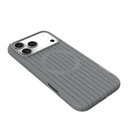 Apple iPhone 17 Pro Max Uyumlu Kılıf M-Safe Şarj Özellikli Çizgi Desenli Kumaş Dokulu Zore Paris Lorin Kapak - 6